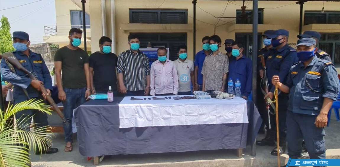 भारतबाट हतियारसहित नेपाल प्रवेश गरेको गिरोह पक्राउ