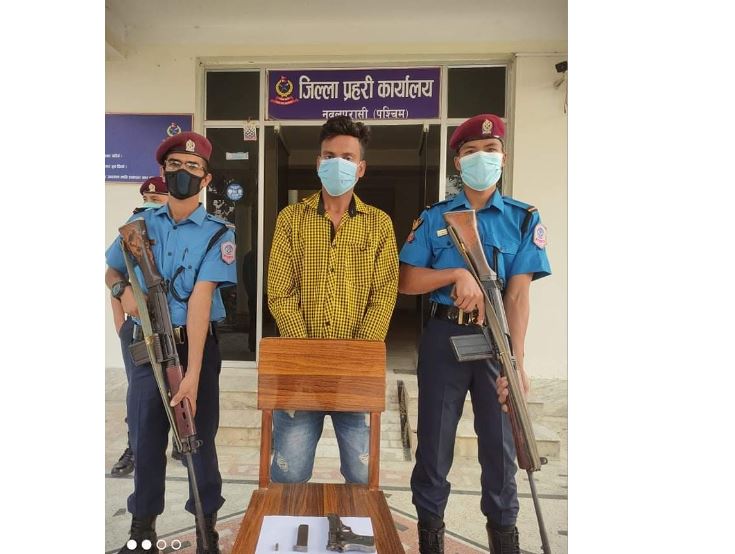 पश्चिम नवलपरासीमा गोली लोड भएको पेस्तोलसहित एक जना पक्राउ