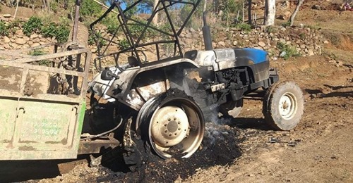 गुल्मीमा अज्ञात समूहद्धारा ट्याक्टरमा आगजनी